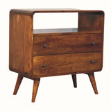 Hamade Open Chest of 2 Drawers, Mini - Chestnut