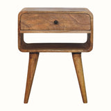 Hamade Bedside Table with Open Shelf, Medium -  Natural