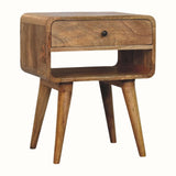 Hamade Bedside Table with Open Shelf, Medium -  Natural