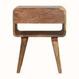 Hamade Bedside Table with Open Shelf, Medium -  Natural
