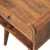 Hamade Bedside Table with Open Shelf, Medium - Chestnut