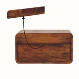 Hamade Open Wall-Mounted Bedside Table, Large - Chestnut