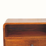 Hamade Open Wall-Mounted Bedside Table, Large - Chestnut