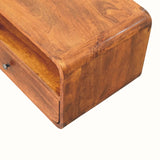 Hamade Open Wall-Mounted Bedside Table, Large - Chestnut