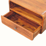 Hamade Open Wall-Mounted Bedside Table, Large - Chestnut