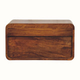 Hamade Open Wall-Mounted Bedside Table, Large - Chestnut
