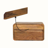 Hamade Open Wall-Mounted Bedside Table, Large - Natural