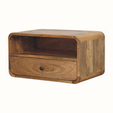 Hamade Open Wall-Mounted Bedside Table, Large - Natural