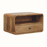Hamade Open Wall-Mounted Bedside Table, Large - Natural