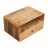 Hamade Open Wall-Mounted Bedside Table, Large - Natural