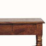 Louis Open Coffee Table with Drawers, Medium - Chestnut