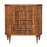 Astrid Ribbed 3 Drawer Chest, Medium - Amber Oak