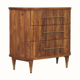 Astrid Ribbed 3 Drawer Chest, Medium - Amber Oak