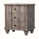Emile 3 Drawer Bedside Table, Medium - Acid Wash