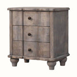 Emile 3 Drawer Bedside Table, Medium - Acid Wash