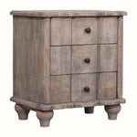 Emile 3 Drawer Bedside Table, Medium - Acid Wash