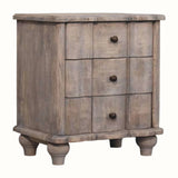 Emile 3 Drawer Bedside Table, Medium - Acid Wash