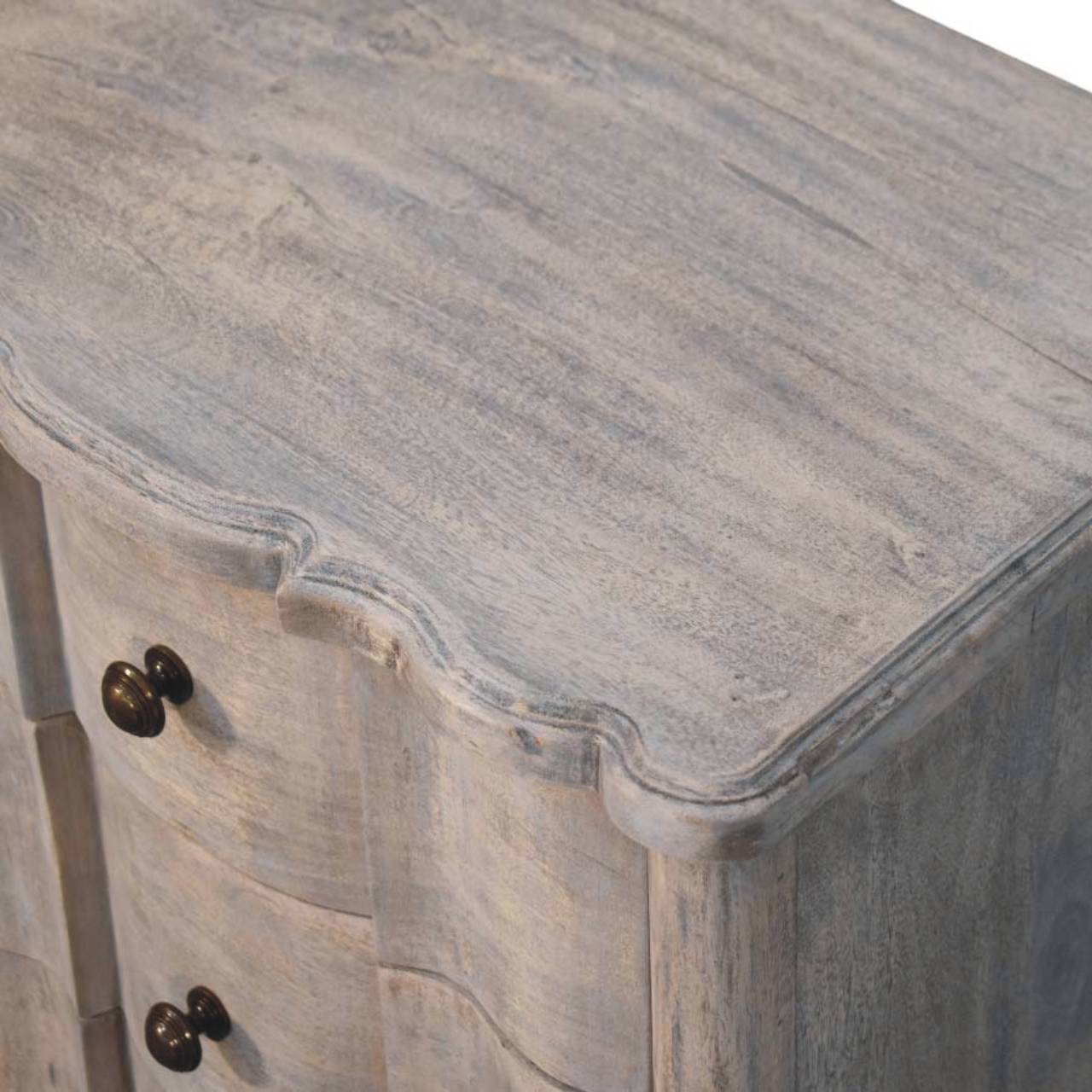 Emile 3 Drawer Bedside Table, Medium - Acid Wash