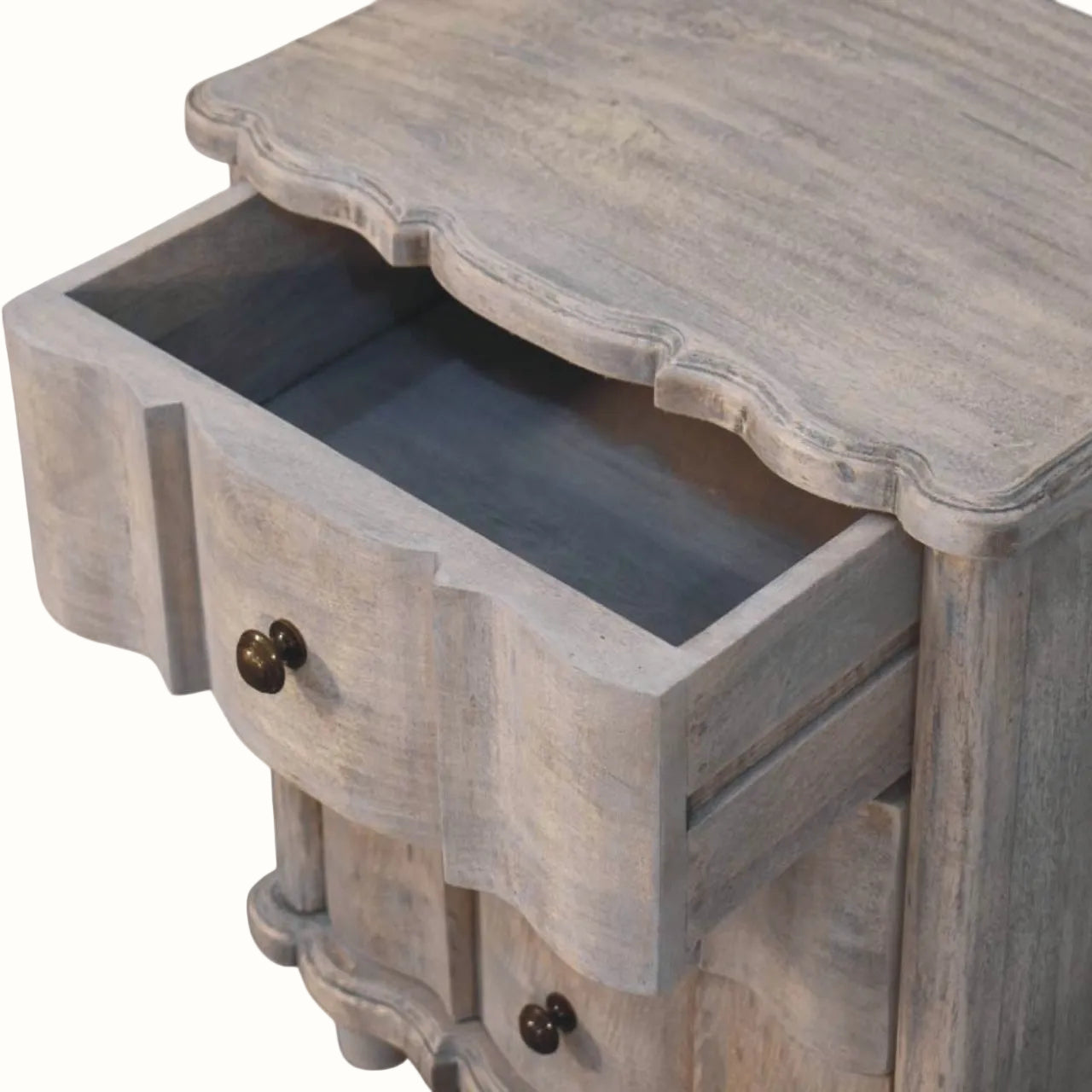 Emile 3 Drawer Bedside Table, Medium - Acid Wash