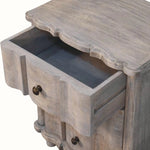 Emile 3 Drawer Bedside Table, Medium - Acid Wash