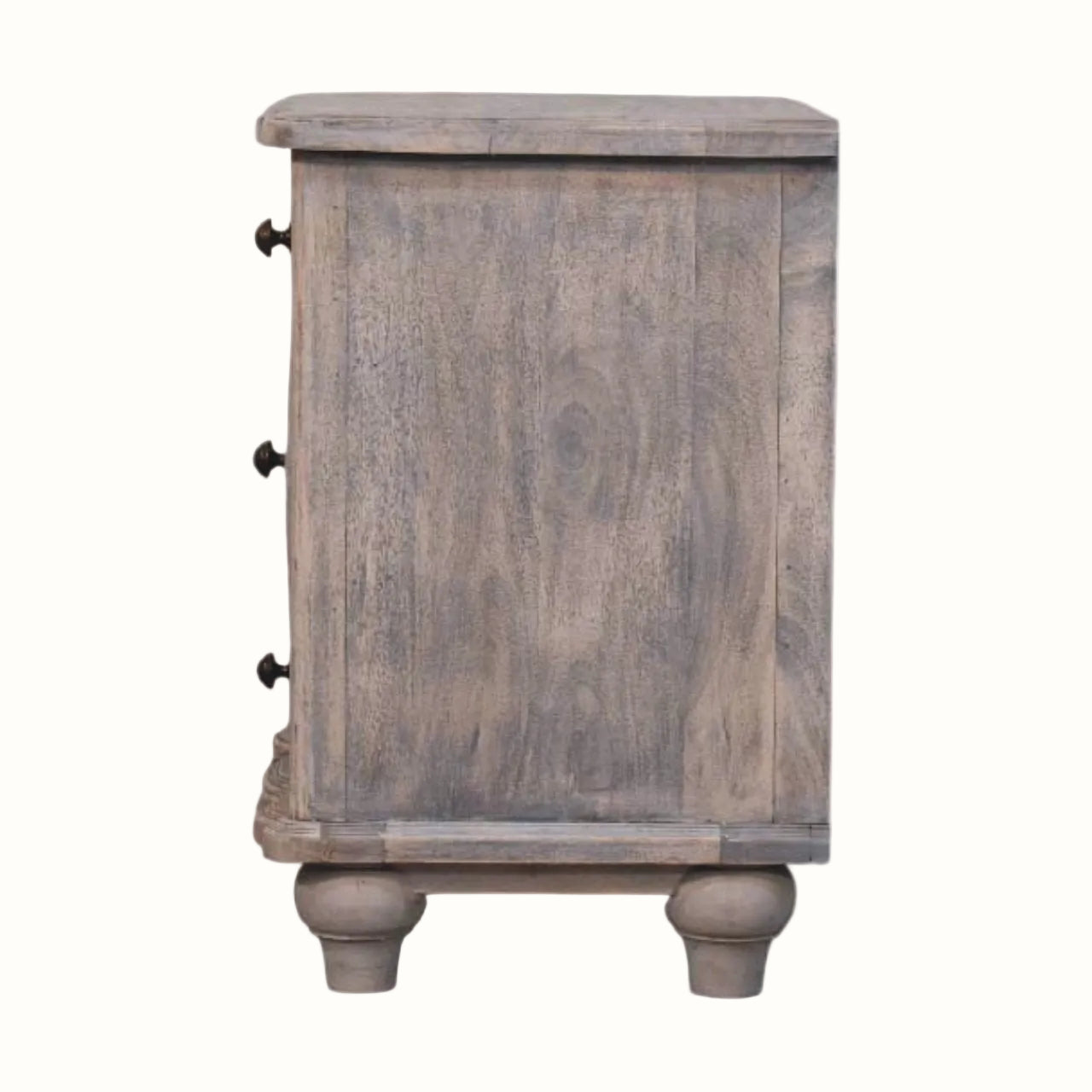 Emile 3 Drawer Bedside Table, Medium - Acid Wash