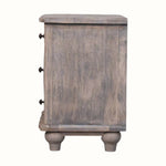 Emile 3 Drawer Bedside Table, Medium - Acid Wash