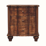 Emile 3 Drawer Bedside Table, Medium - Roasted Almond