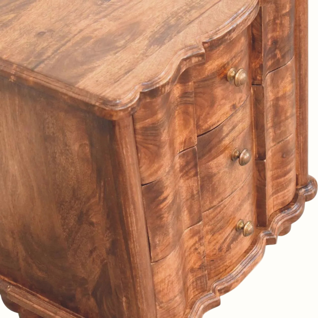 Emile 3 Drawer Bedside Table, Medium - Roasted Almond