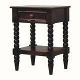Arlen Spindle Bedside Table with 1 Drawer, Medium - Winewood Oak