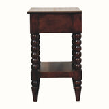 Arlen Spindle Bedside Table with 1 Drawer, Medium - Winewood Oak