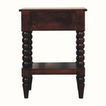 Arlen Spindle Bedside Table with 1 Drawer, Medium - Winewood Oak