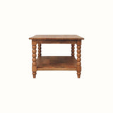 Arlen Spindle Coffee Table with Open Storage, Large - Golden Teak