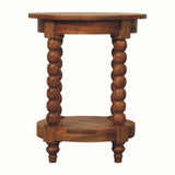 Arlen Spindle Side Table, Small -  Golden Teak