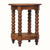 Arlen Spindle Side Table, Small -  Golden Teak