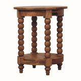 Arlen Spindle Side Table, Small -  Golden Teak