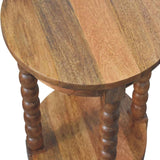 Arlen Spindle Side Table, Small -  Golden Teak