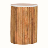 Aurora Marble Side Table, Small - Golden Teak