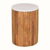Aurora Marble Side Table, Small - Golden Teak