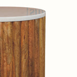 Aurora Marble Side Table, Small - Golden Teak