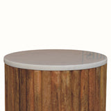 Aurora Marble Side Table, Small - Golden Teak