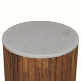 Aurora Marble Side Table, Small - Golden Teak