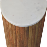 Aurora Marble Side Table, Small - Golden Teak