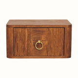 Vila Wall-Mounted Bedside Table, Small - Tiger Oak
