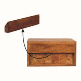 Vila Wall-Mounted Bedside Table, Small - Tiger Oak