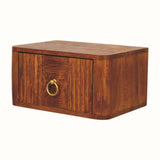 Vila Wall-Mounted Bedside Table, Small - Tiger Oak