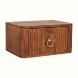 Vila Wall-Mounted Bedside Table, Small - Tiger Oak
