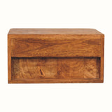 Vila Wall-Mounted Bedside Table, Small - Tiger Oak