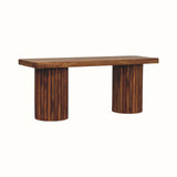Loren Fluted Bench - Amber Oak
