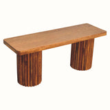Loren Fluted Bench - Amber Oak