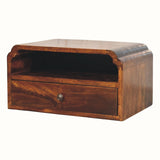 Orel Wall Mounted Bedside Table, Small - Chestnut